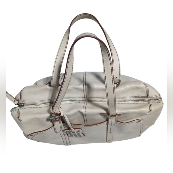 Olivia Harris Zip Closure Gun Metal Detail Satchel Handbag - Picture 5 of 12